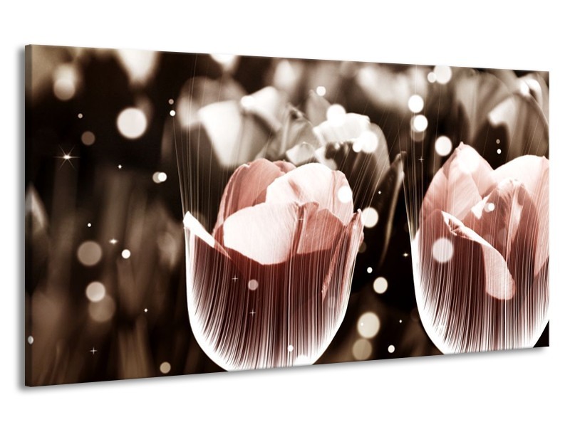 Canvas schilderij Tulp | Bruin, Grijs | 190x100cm 1Luik