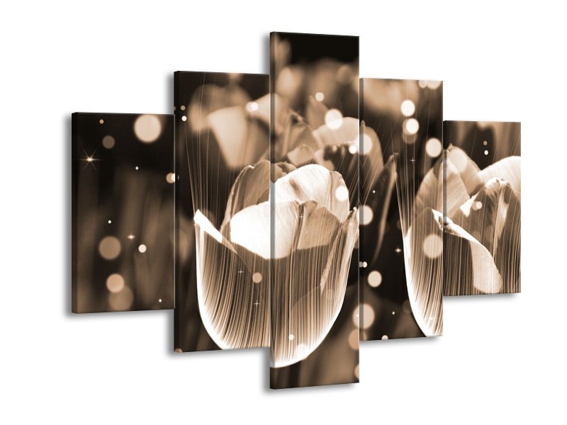 Glas schilderij Tulp | Grijs | 150x105cm 5Luik