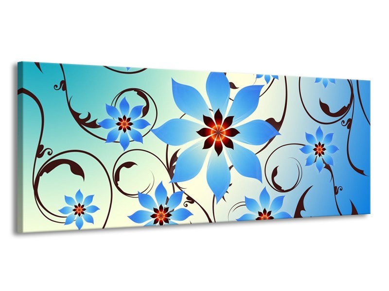 Canvas schilderij Modern | Blauw, Wit | 145x58cm 1Luik