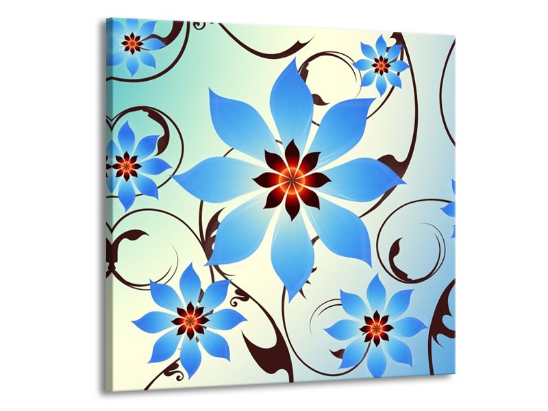 Canvas schilderij Modern | Blauw, Wit | 50x50cm 1Luik