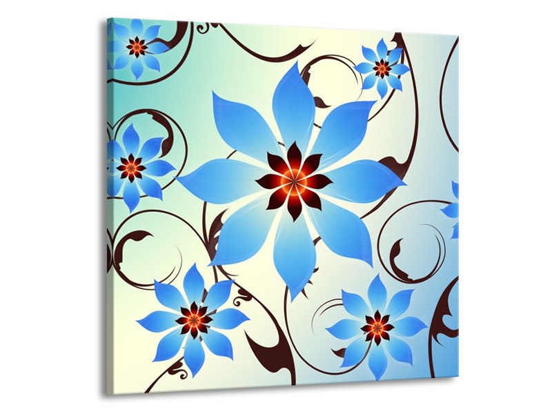 Glas schilderij Modern | Blauw, Wit | 70x70cm 1Luik