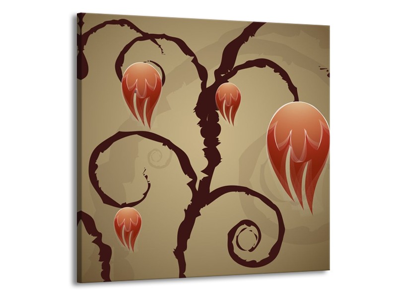 Glas schilderij Modern | Bruin, Grijs | 70x70cm 1Luik