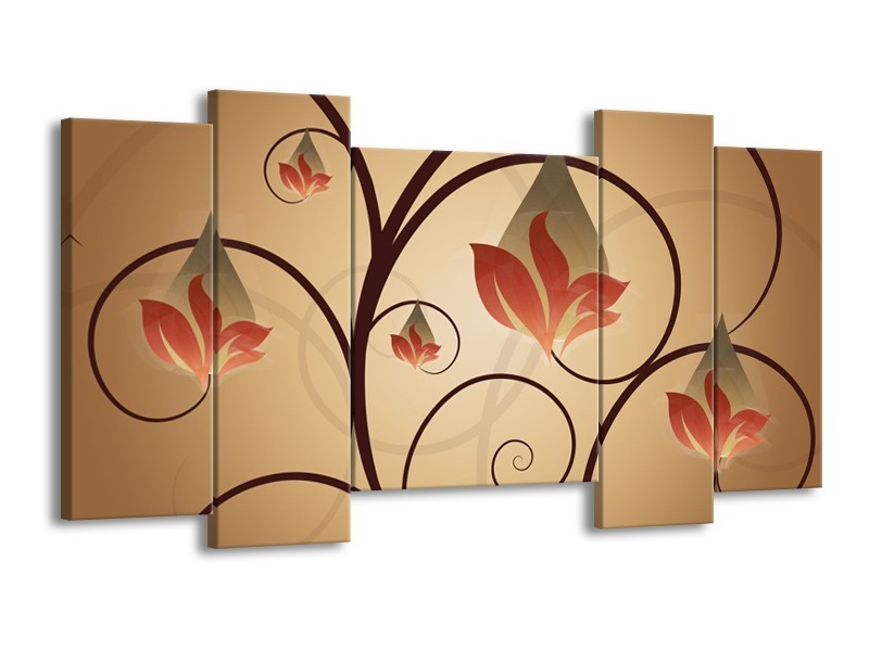 Glas schilderij Modern | Bruin, Grijs | 120x65cm 5Luik