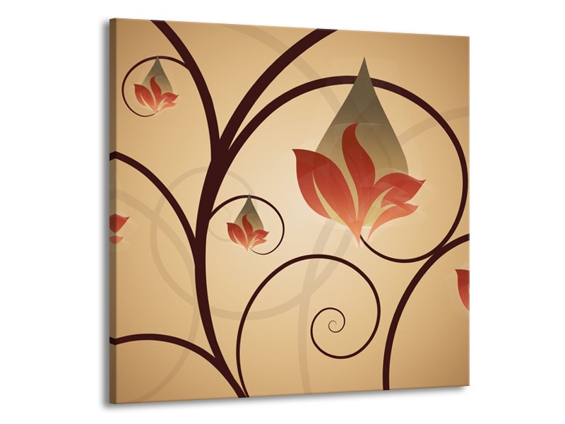 Glas schilderij Modern | Bruin, Grijs | 70x70cm 1Luik