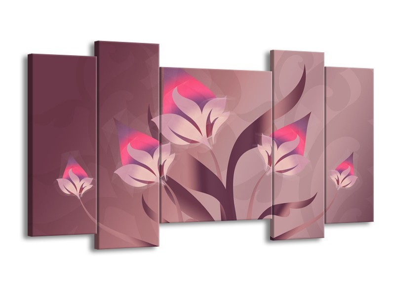 Glas schilderij Modern | Paars, Roze | 120x65cm 5Luik