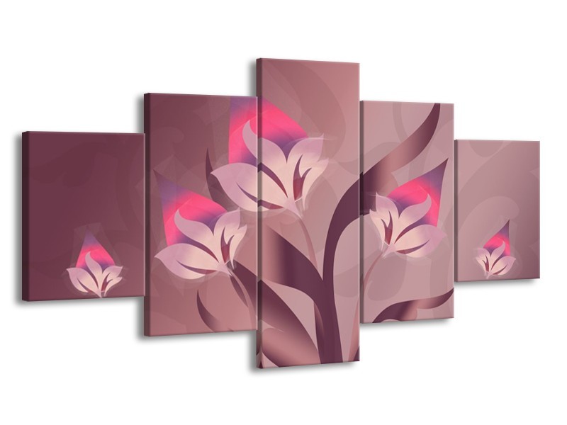 Glas schilderij Modern | Paars, Roze | 150x80cm 5Luik