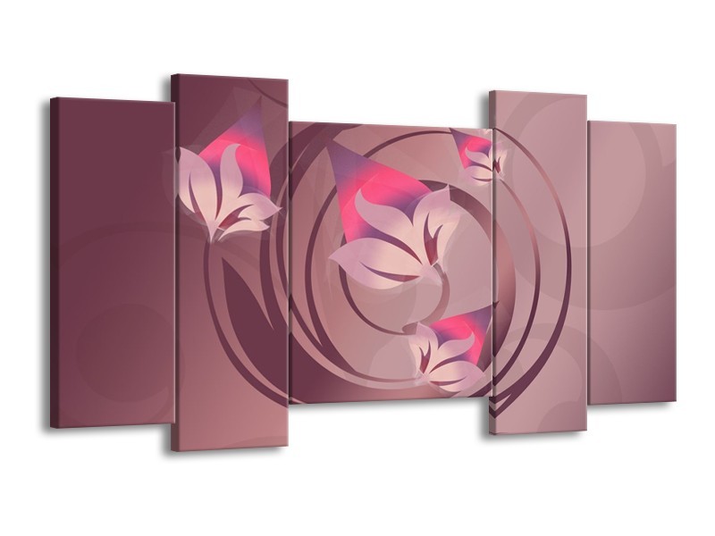 Glas schilderij Modern | Paars, Roze | 120x65cm 5Luik