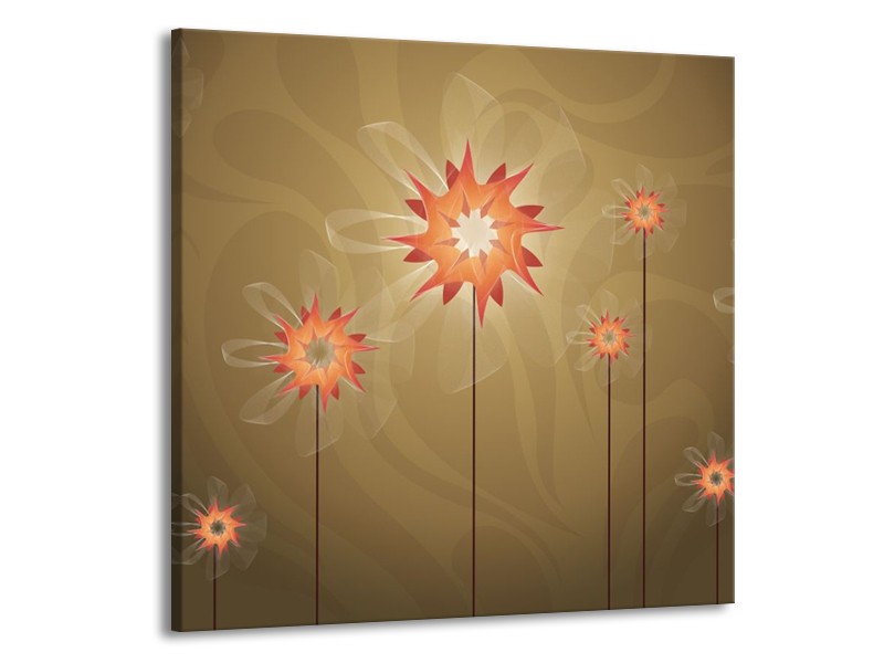 Glas schilderij Modern | Bruin, Oranje | 70x70cm 1Luik