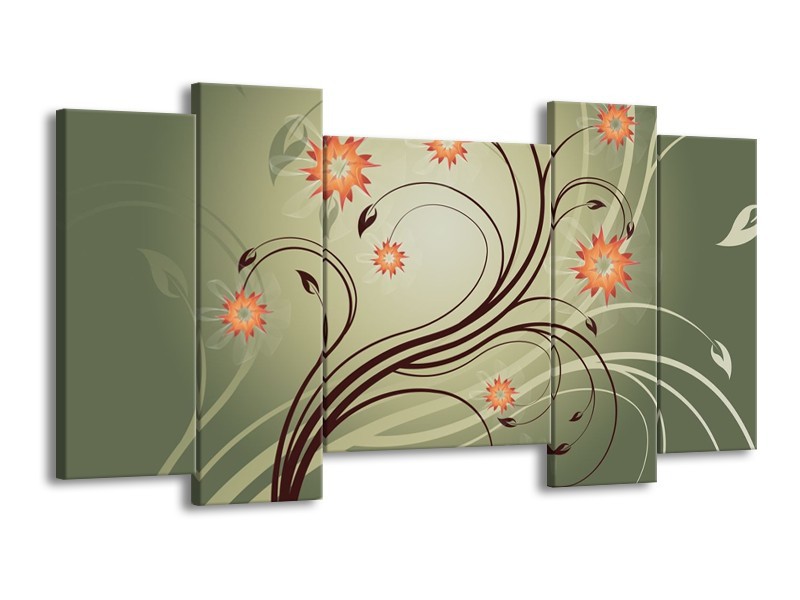 Glas schilderij Modern | Bruin, Oranje | 120x65cm 5Luik