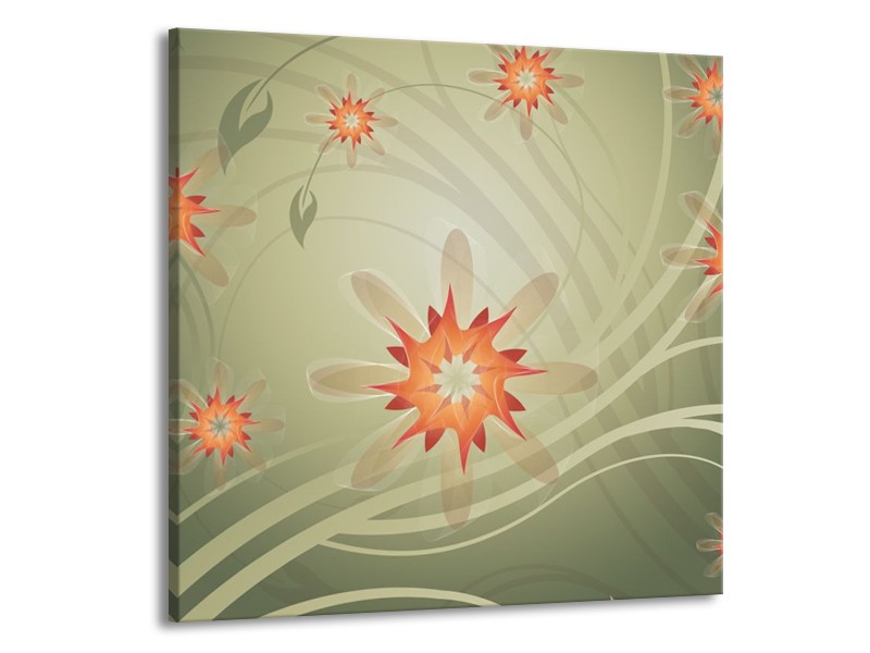 Glas schilderij Modern | Bruin, Oranje, Grijs | 50x50cm 1Luik