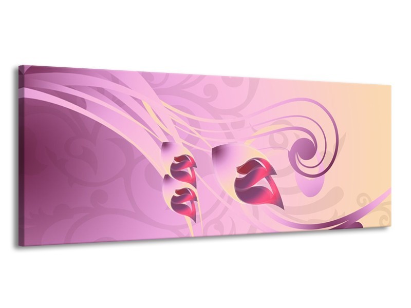 Canvas schilderij Modern | Paars, Roze | 145x58cm 1Luik