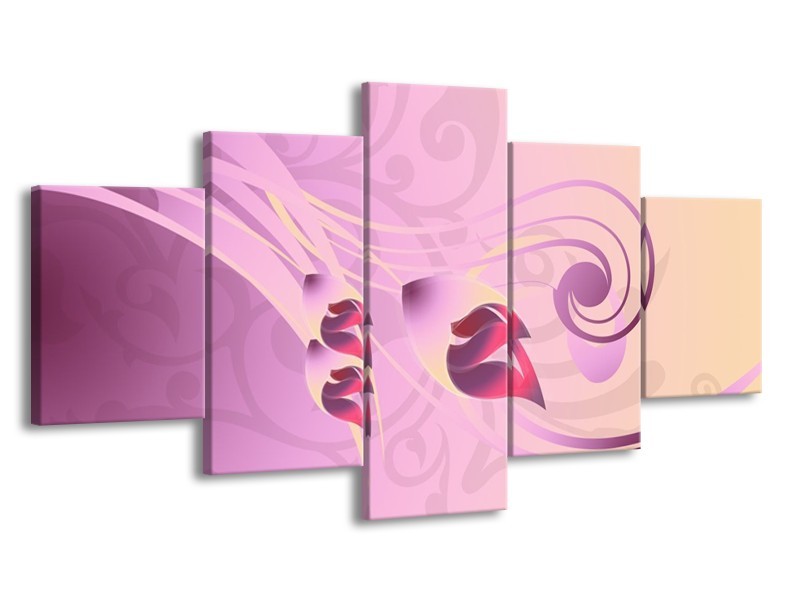 Glas schilderij Modern | Paars, Roze | 150x80cm 5Luik