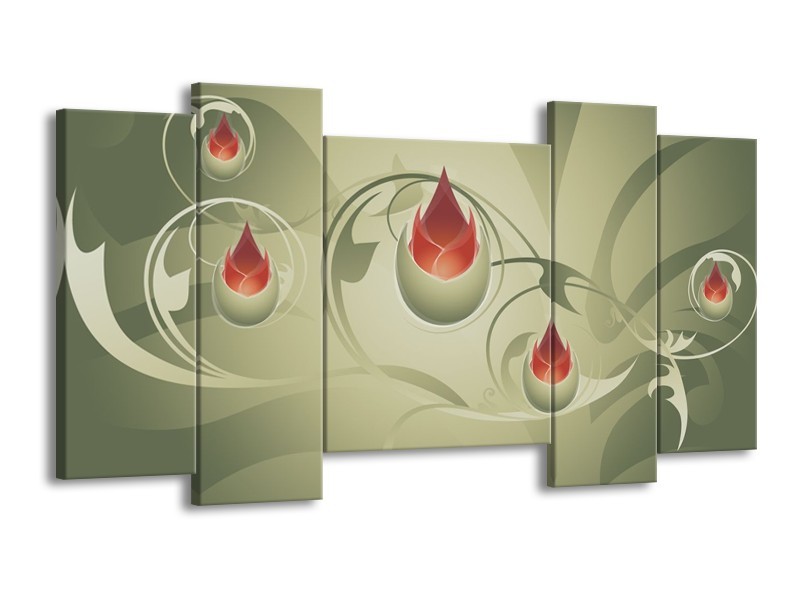 Glas schilderij Modern | Grijs, Bruin | 120x65cm 5Luik