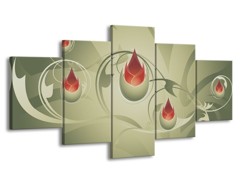 Glas schilderij Modern | Grijs, Bruin | 150x80cm 5Luik