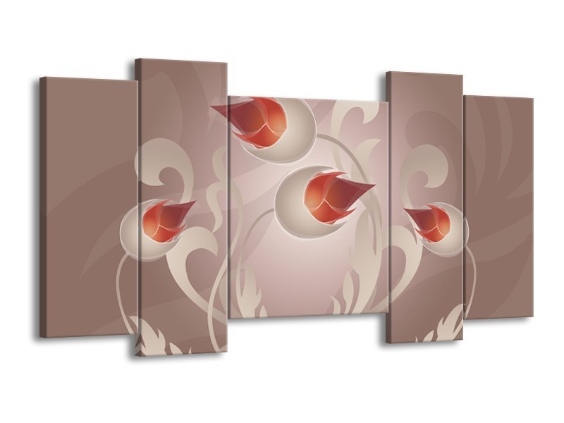 Glas schilderij Modern | Bruin, Grijs | 120x65cm 5Luik