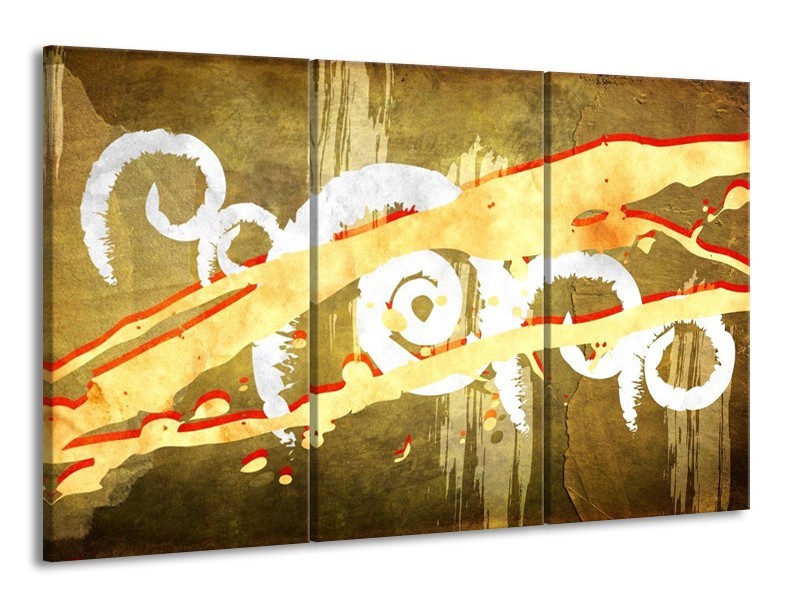 Glas schilderij Art | Geel, Rood, Bruin | 165x100cm 3Luik