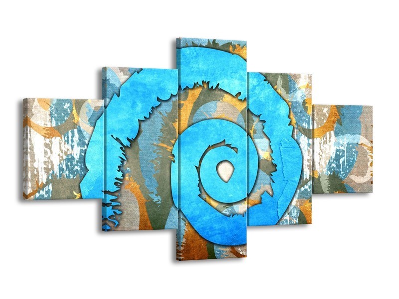 Glas schilderij Art | Blauw, Geel, Wit | 125x70cm 5Luik