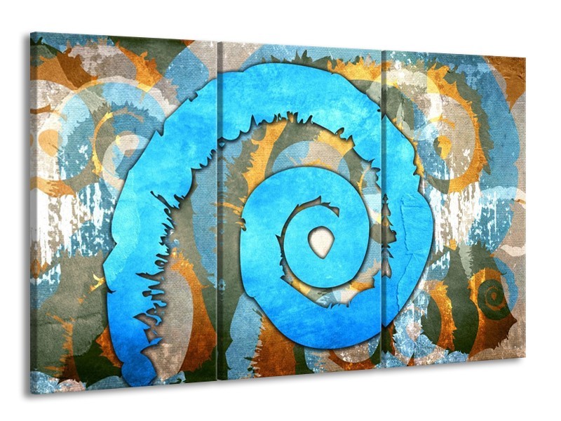 Glas schilderij Art | Blauw, Geel, Wit | 165x100cm 3Luik