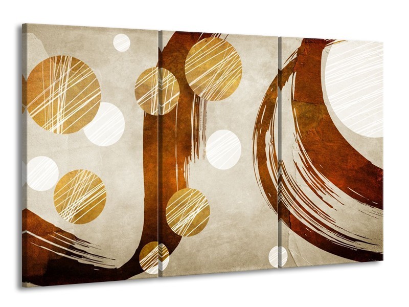 Glas schilderij Art | Bruin, Crème | 165x100cm 3Luik