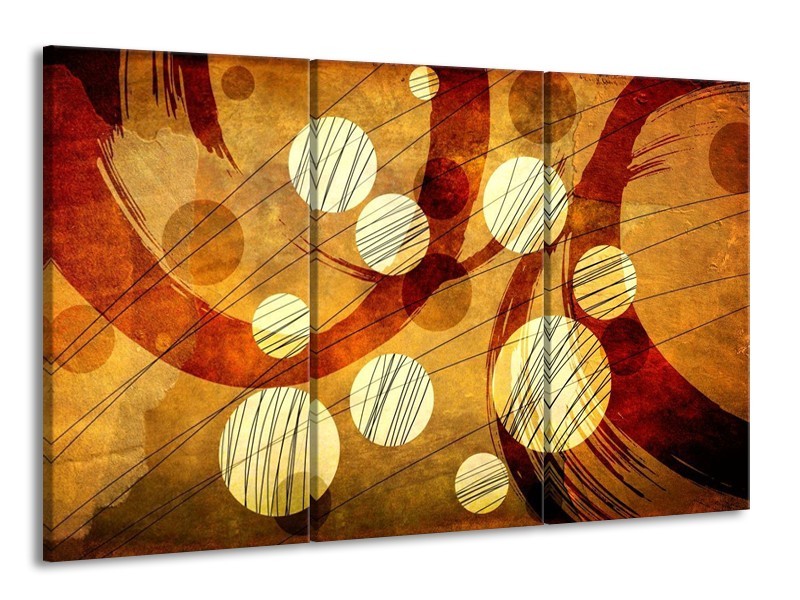 Glas schilderij Art | Bruin, Geel | 165x100cm 3Luik