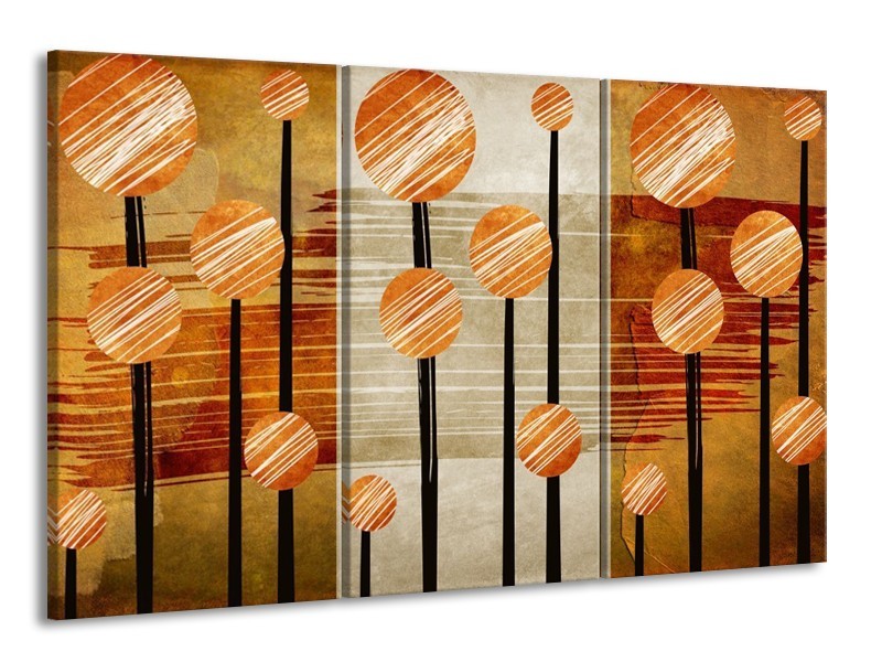 Glas schilderij Art | Bruin, Grijs | 165x100cm 3Luik