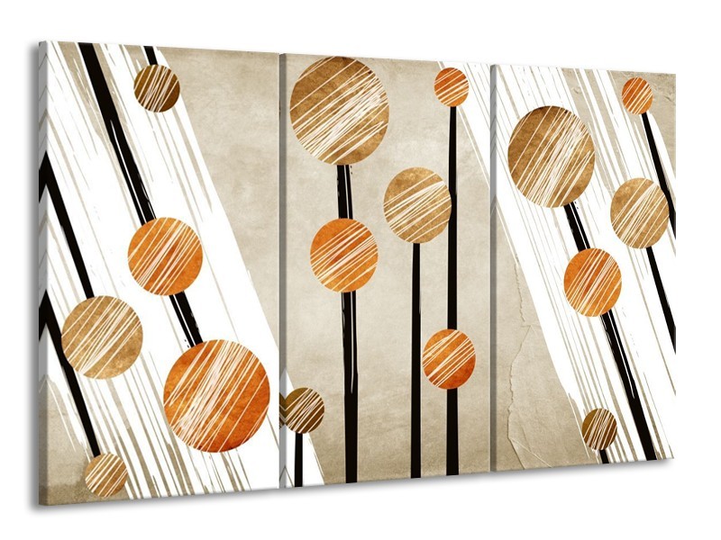 Glas schilderij Art | Grijs, Bruin, Wit | 165x100cm 3Luik