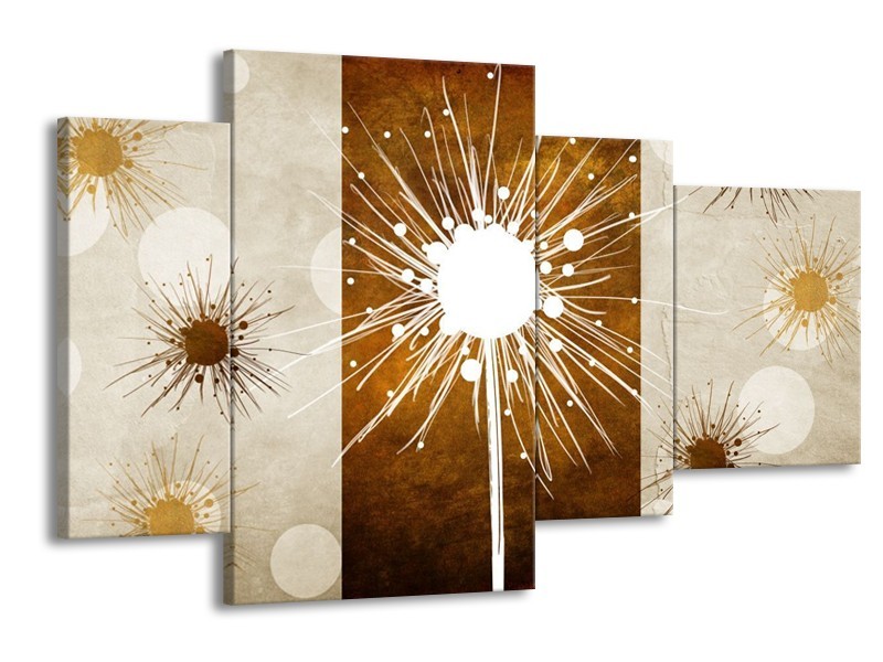 Glas schilderij Art | Bruin, Wit, Grijs | 120x75cm 4Luik