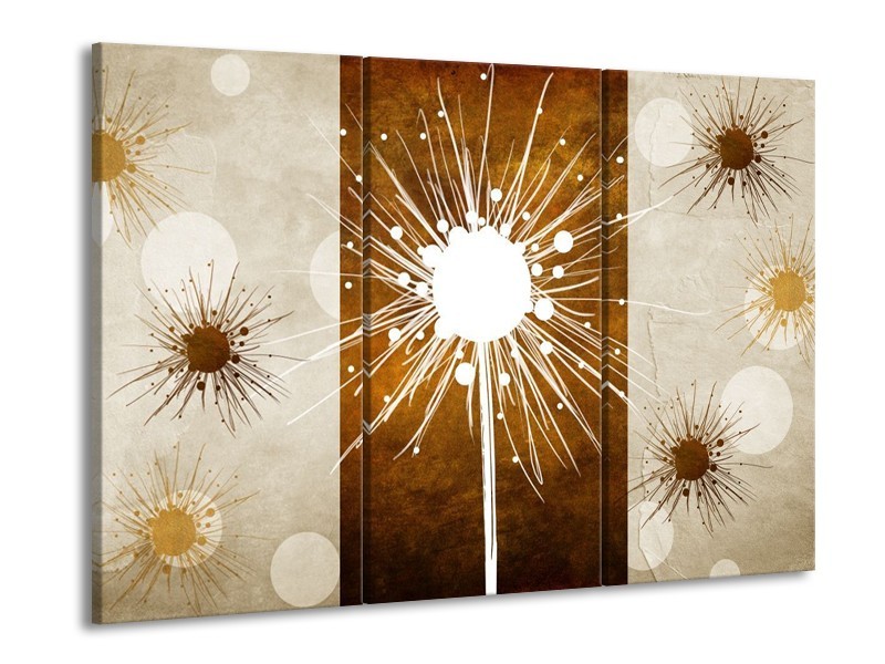 Canvas schilderij Art | Bruin, Wit, Grijs | 90x60cm 3Luik