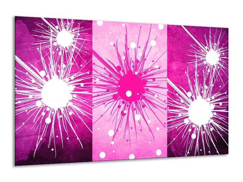 Canvas schilderij Art | Roze, Paars, Wit | 120x70cm 1Luik