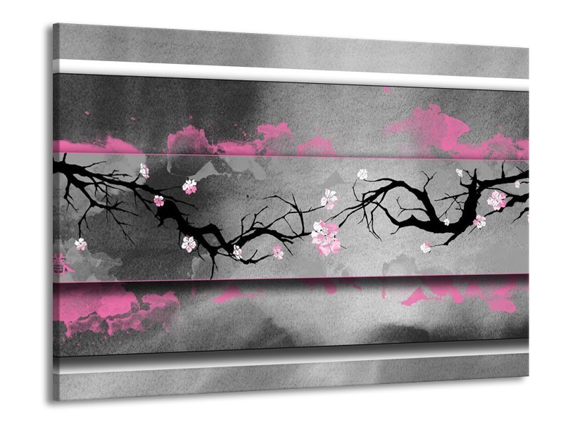 Canvas schilderij Boom | Paars, Grijs, Zwart | 100x70cm 1Luik
