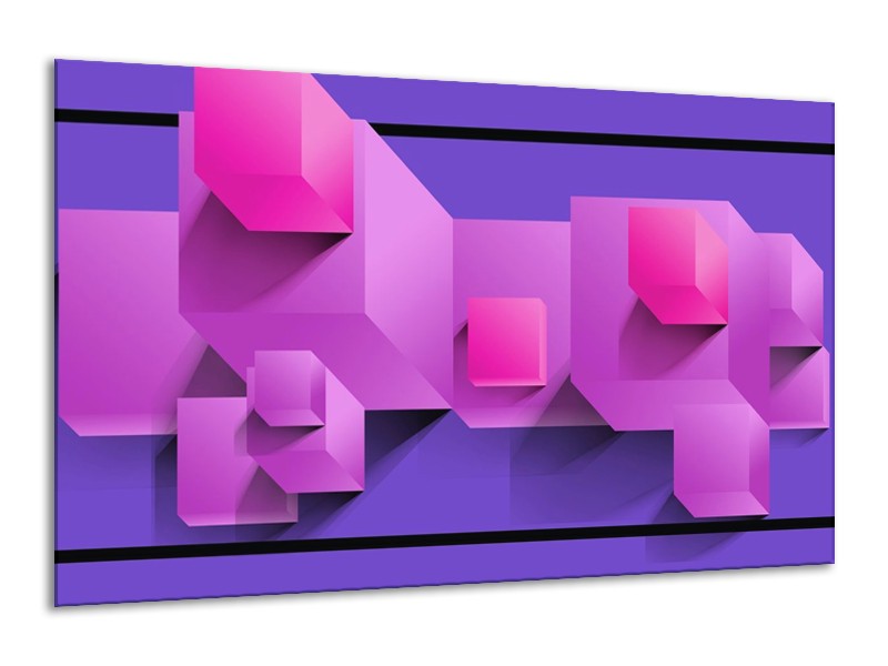Canvas schilderij Vierkant | Paars, Blauw, Roze | 120x70cm 1Luik