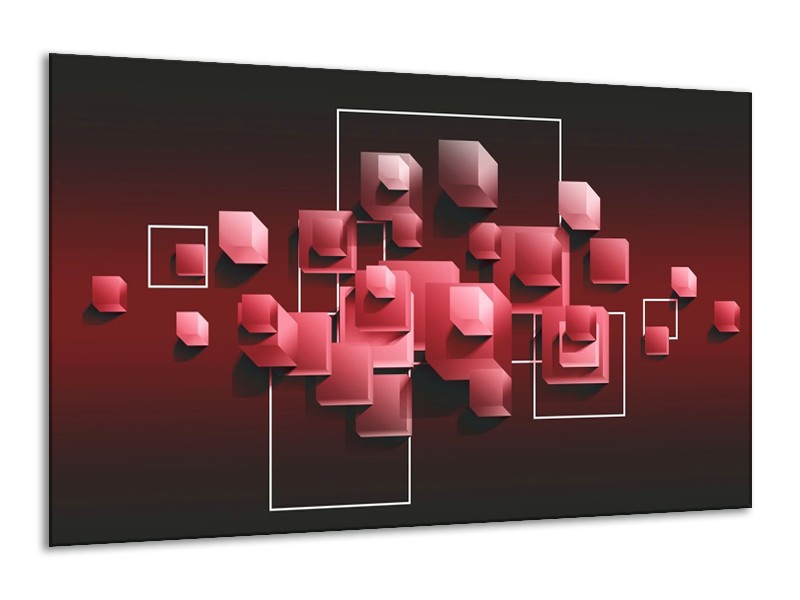 Canvas schilderij Vierkant | Rood, Wit | 120x70cm 1Luik