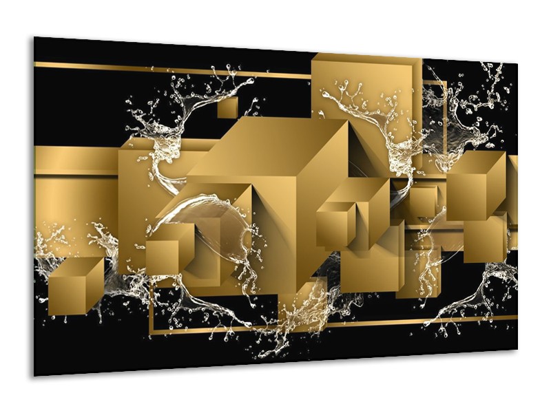 Canvas schilderij Art | Bruin, Goud, Zwart | 120x70cm 1Luik