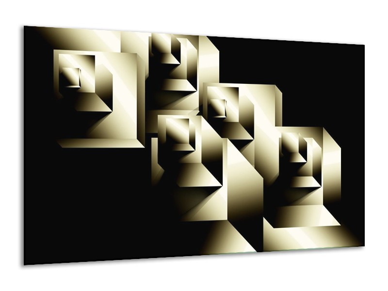 Glas schilderij Art | Grijs, Zwart | 120x70cm 1Luik