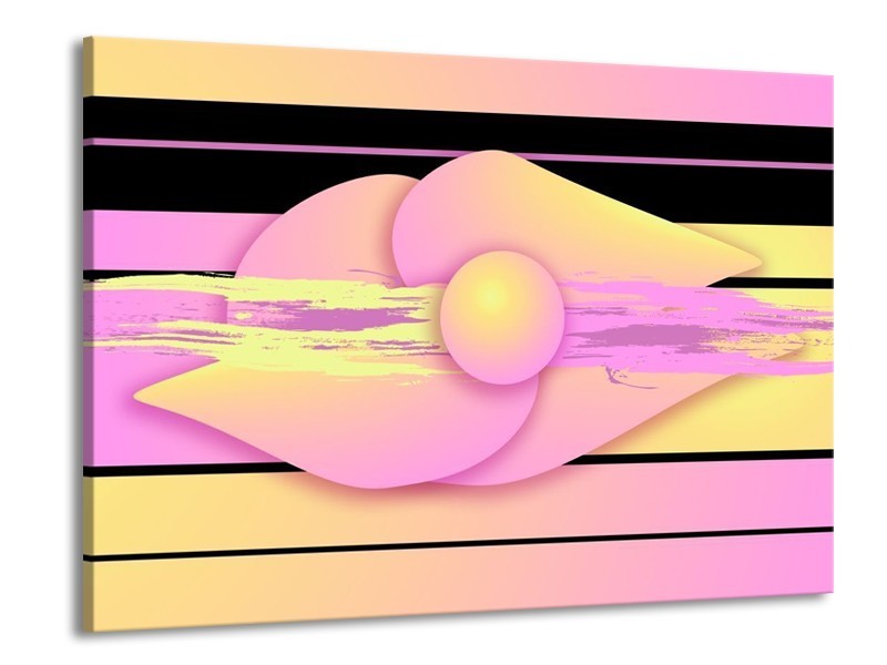 Canvas schilderij Art | Paars, Geel, Zwart | 100x70cm 1Luik