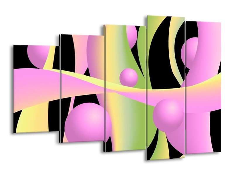 Glas schilderij Art | Zwart, Groen, Paars | 150x100cm 5Luik
