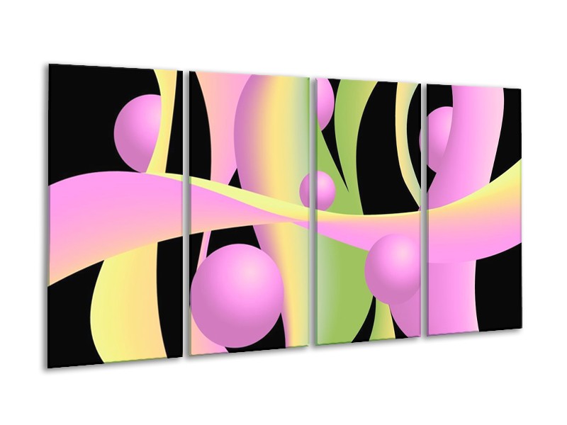 Glas schilderij Art | Zwart, Groen, Paars | 160x80cm 4Luik
