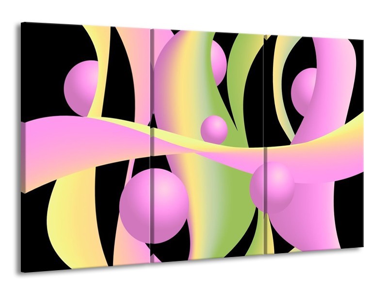 Glas schilderij Art | Zwart, Groen, Paars | 165x100cm 3Luik