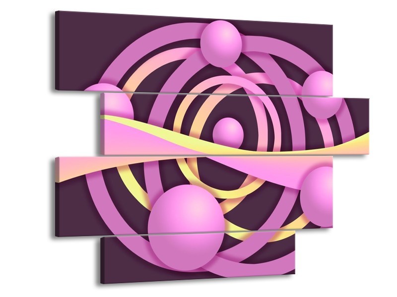 Glas schilderij Art | Paars, Geel | 115x85cm 4Luik