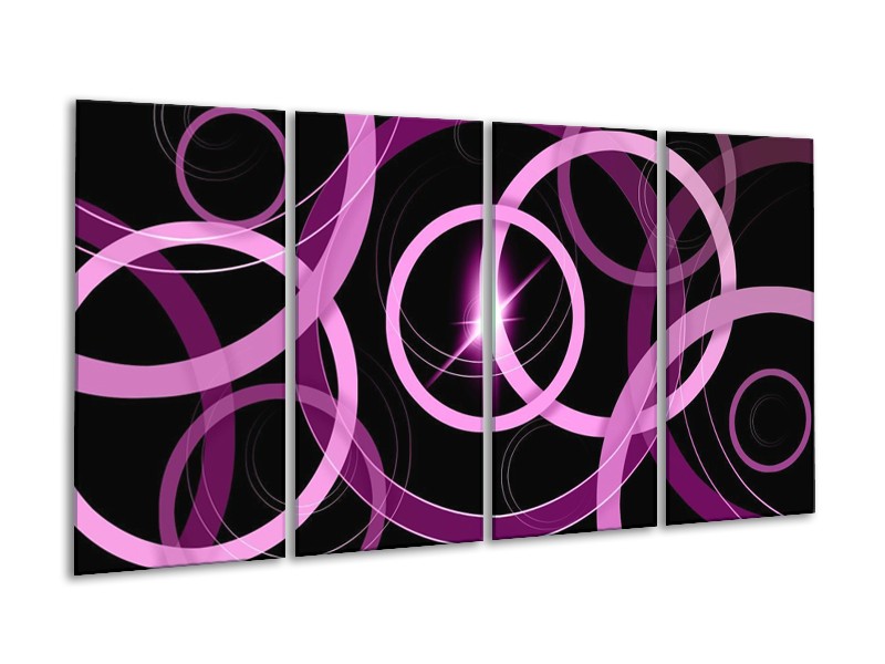 Glas schilderij Art | Paars, Zwart | 160x80cm 4Luik