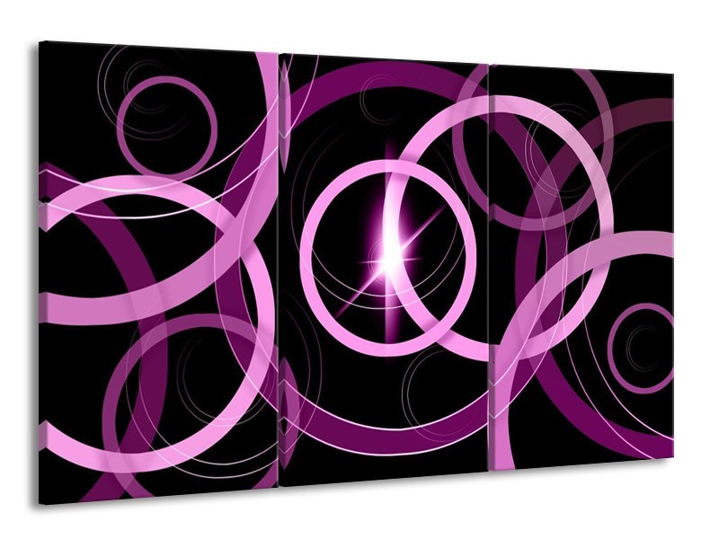 Glas schilderij Art | Paars, Zwart | 165x100cm 3Luik