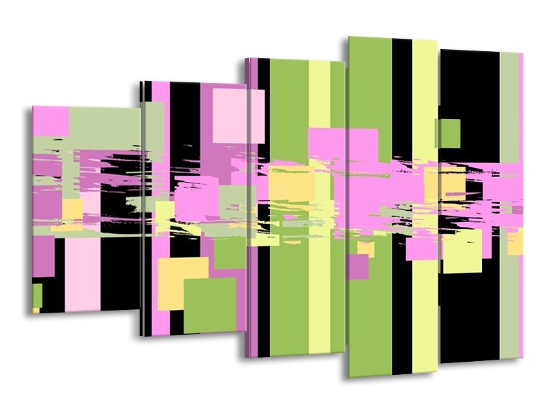 Glas schilderij Art | Groen, Zwart, Paars | 150x100cm 5Luik