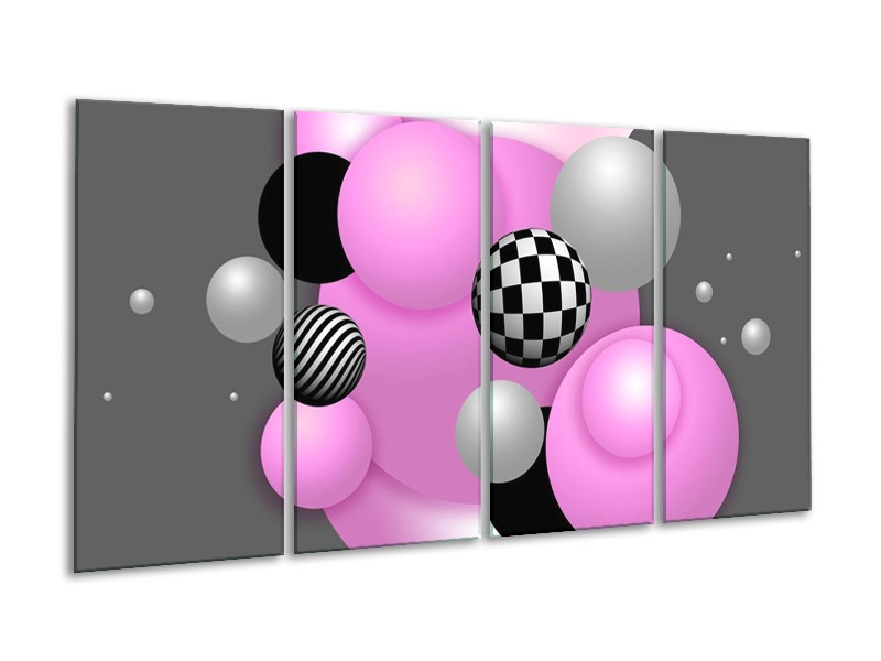 Glas schilderij Art | Grijs, Paars, Zwart | 160x80cm 4Luik