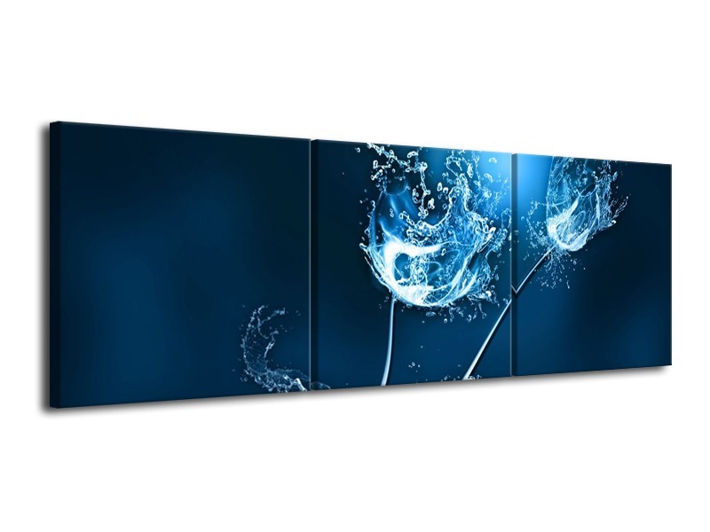 Glas schilderij Art | Blauw, Wit | 120x40cm 3Luik