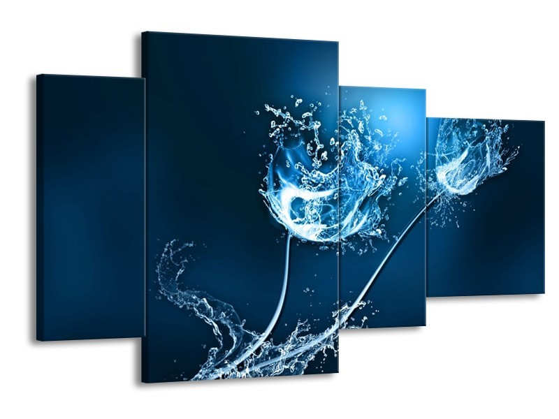 Glas schilderij Art | Blauw, Wit | 120x75cm 4Luik