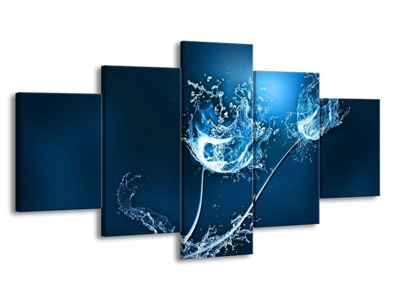 Glas schilderij Art | Blauw, Wit | 150x80cm 5Luik