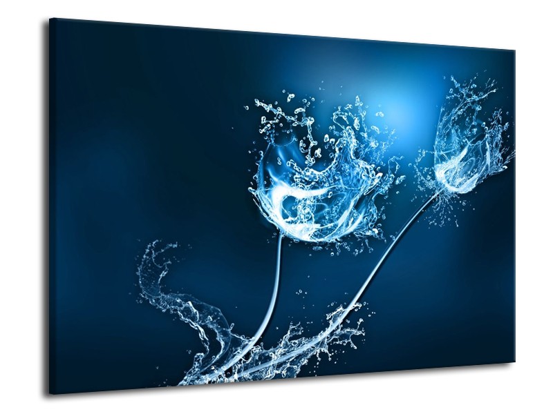 Glas schilderij Art | Blauw, Wit | 70x50cm 1Luik