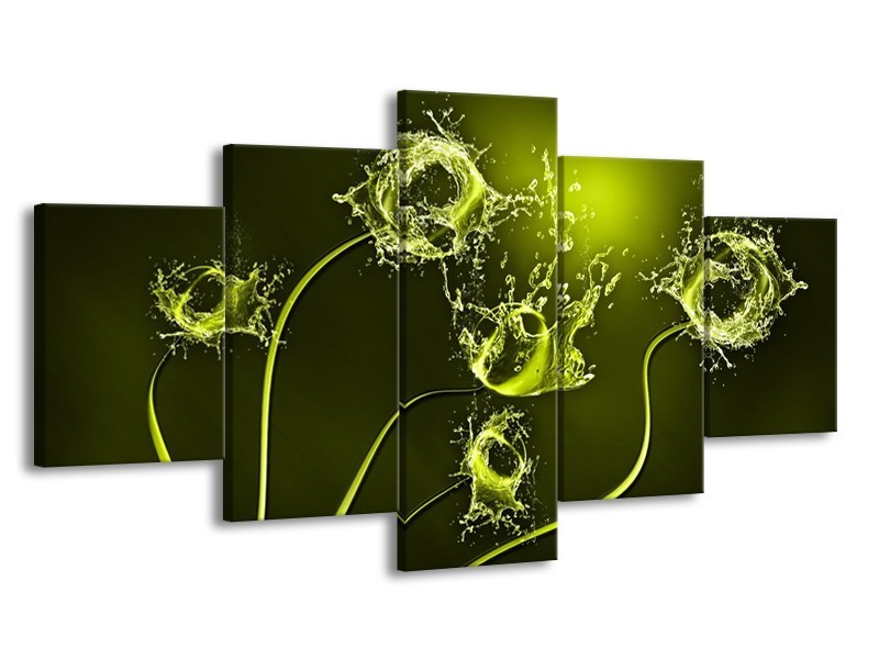 Glas schilderij Tulp | Groen, Wit | 150x80cm 5Luik