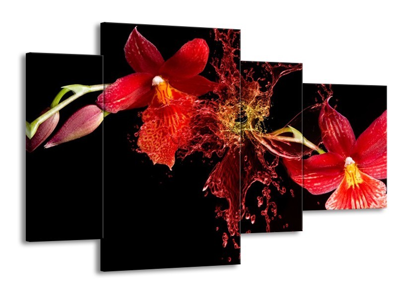 Glas schilderij Art | Rood, Zwart | 120x75cm 4Luik