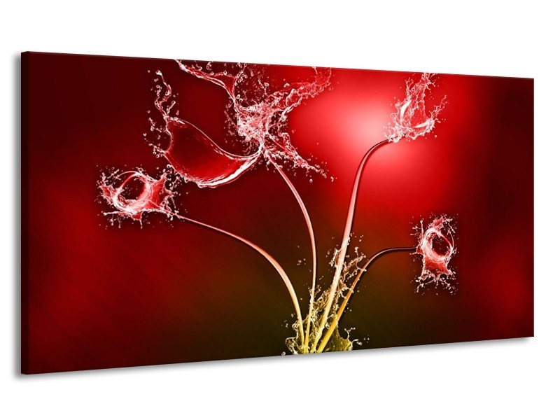 Canvas schilderij Tulp | Rood, Wit | 170x90cm 1Luik
